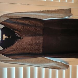 Black and Gray Long Sleeve Dress